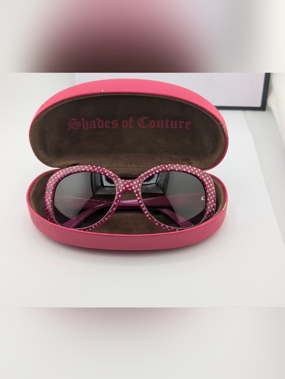 Juicy Couture Sunglasses JU 517/S Retro Oversized Purple Pink Polka Dot 0RE5 Y6